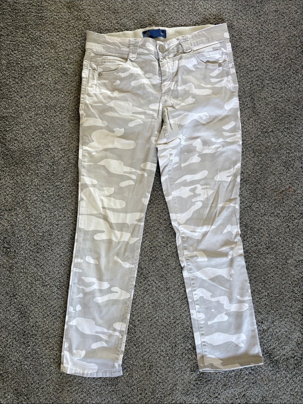 Democracy Beige & White Camo Straight Leg Jeans